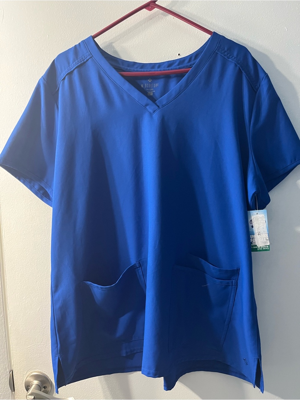 Med Couture Royal Blue V-Neck Scrub Top